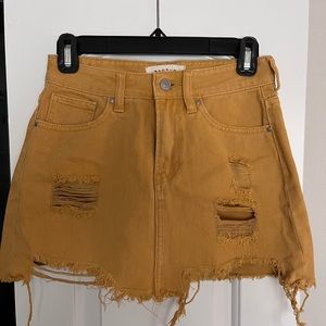 Pacsun Mustard Denim Mini Skirt